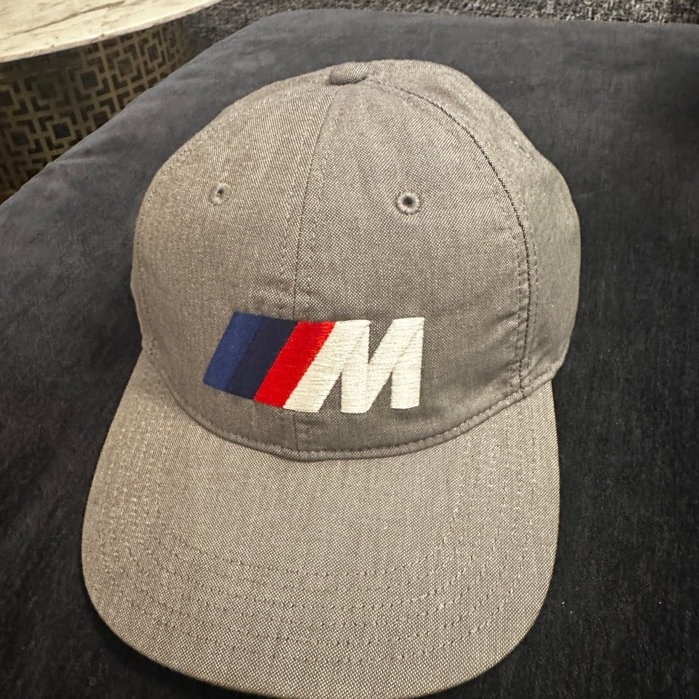 NWT Gray Baseball Cap with Embroidered 'M' Logo